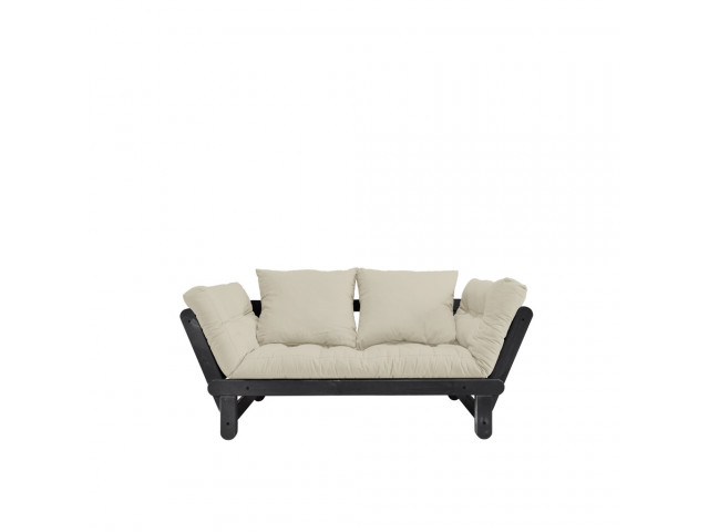 Beat sovesofa Sort stel/grå futon