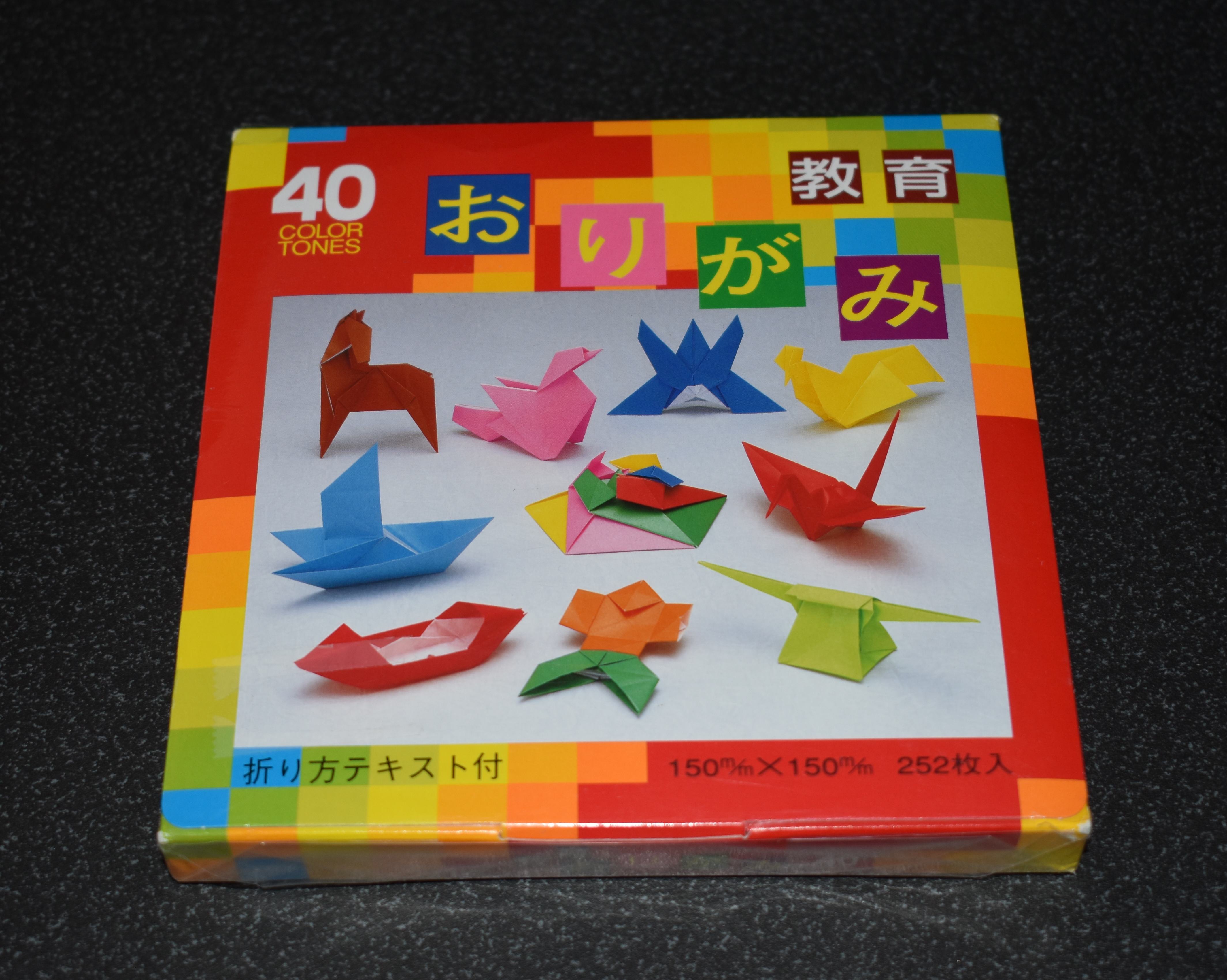 Origami-papir 40 forskellige farver