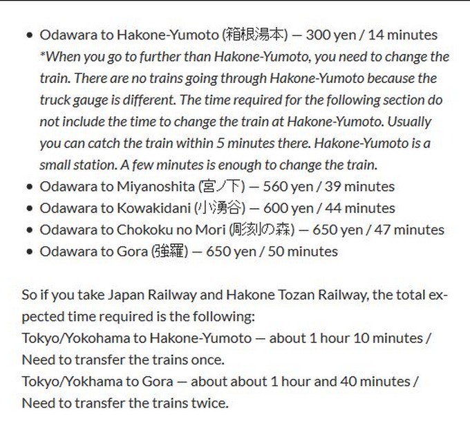 Tokyo-Hakone info - 2