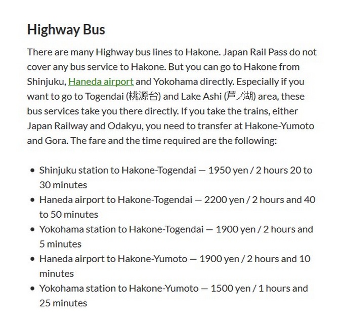 Tokyo-Hakone, info - 4